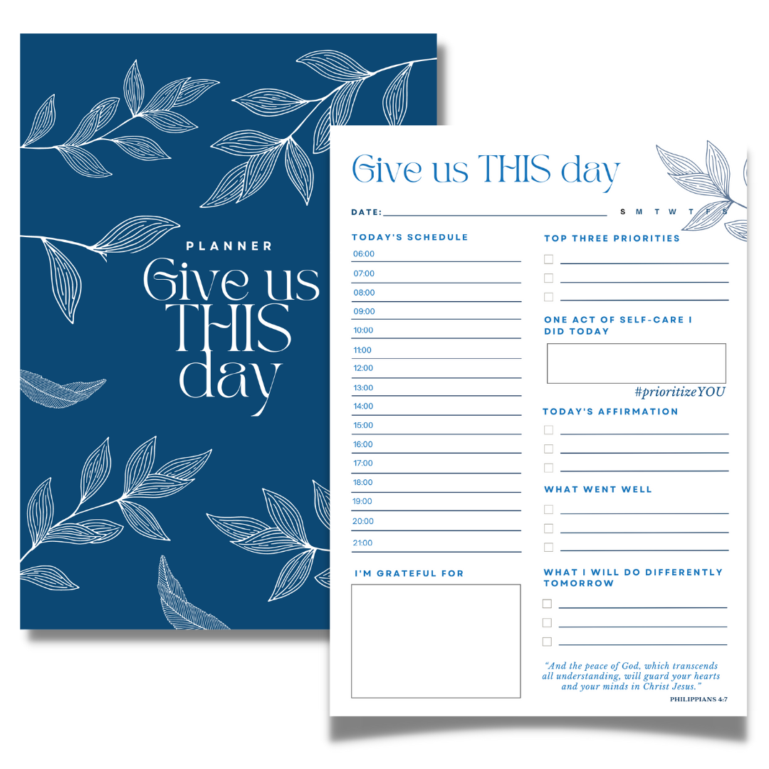 Give us this day planner design graphic by Lisa Fisher